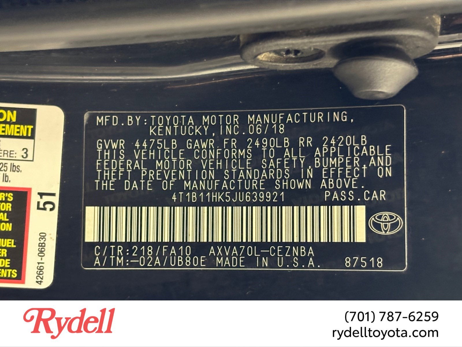 2018 Toyota Camry LE