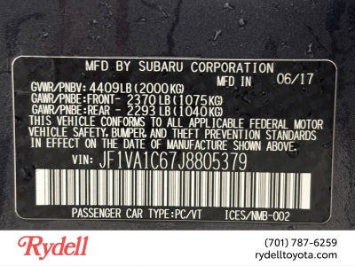 2018 Subaru WRX Premium