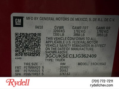 2018 Chevrolet Silverado 1500 LTZ