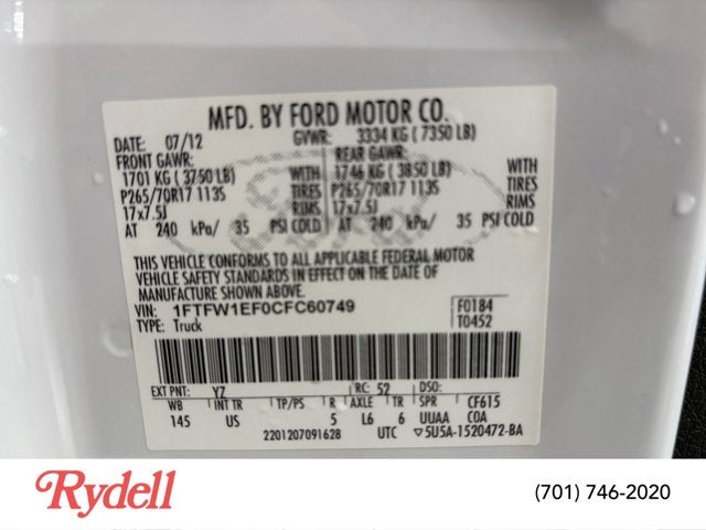 2012 Ford F-150 Lariat