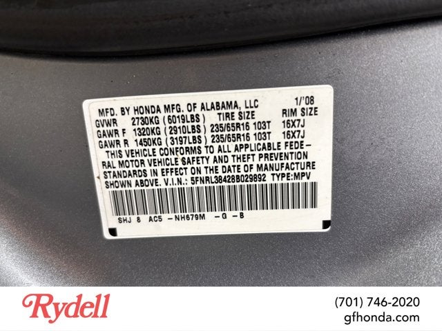 2008 Honda Odyssey EX