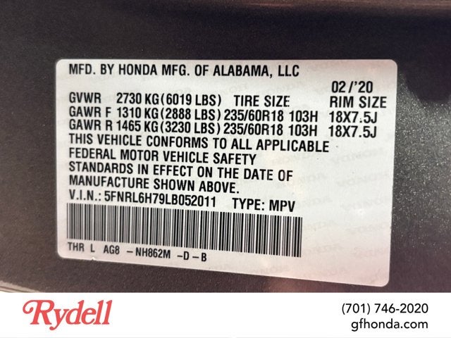2020 Honda Odyssey EX-L