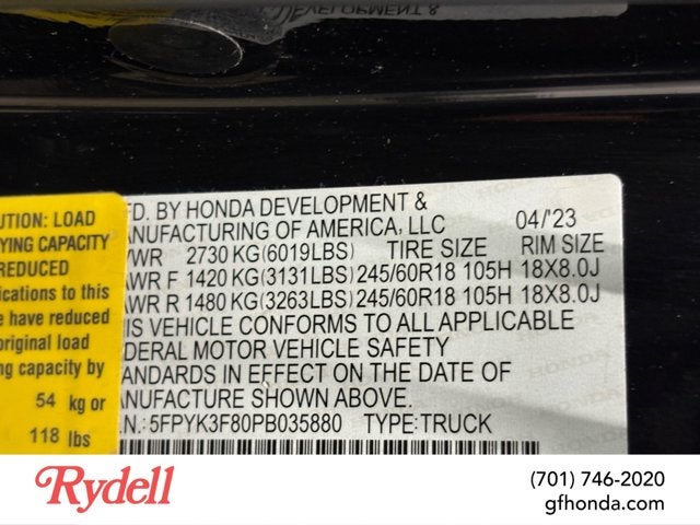 2023 Honda Ridgeline Black Edition