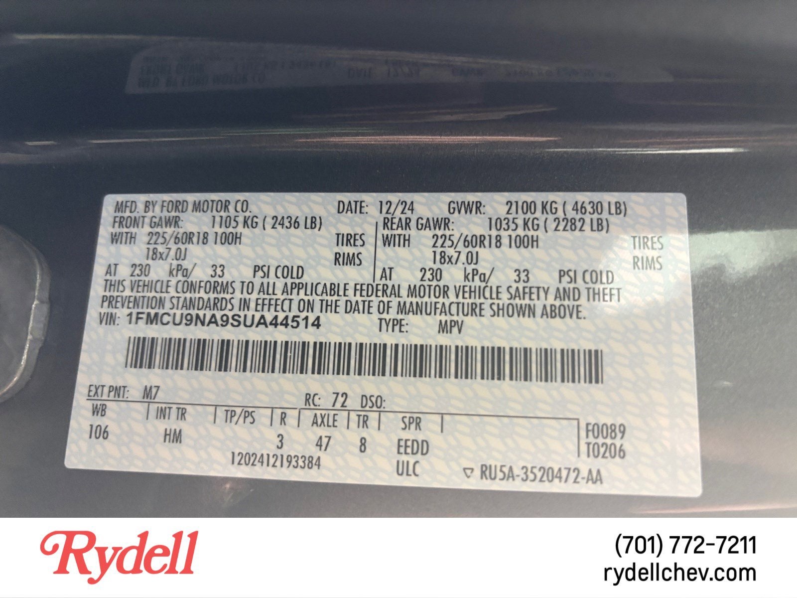 2025 Ford Escape ST-Line Select