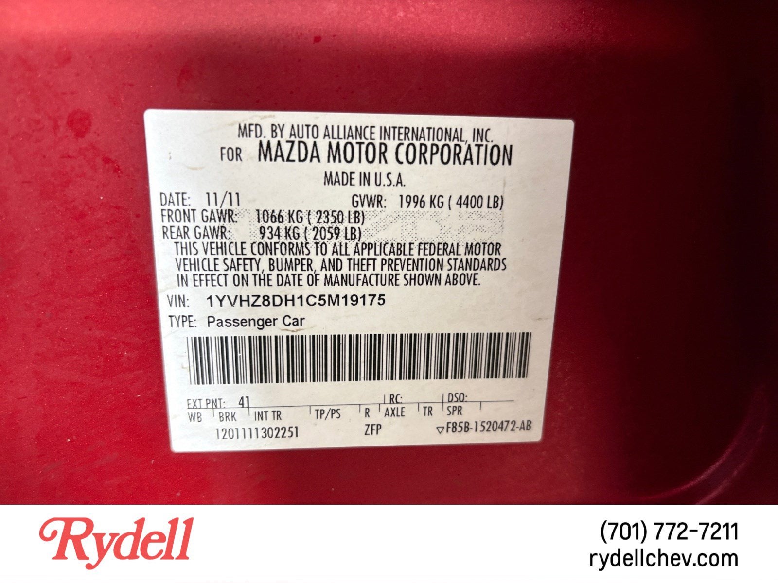 2012 Mazda Mazda6 i Touring