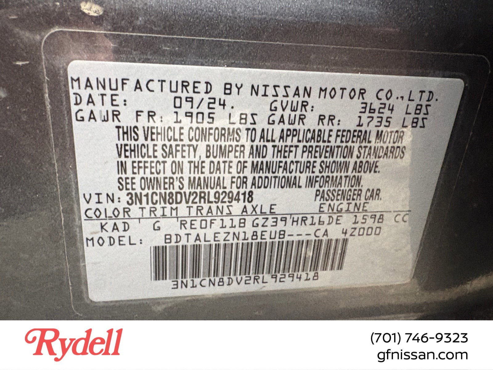 2024 Nissan Versa 1.6 S