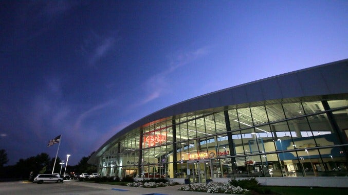 Exterior of Rydell Chevrolet GMC in the night